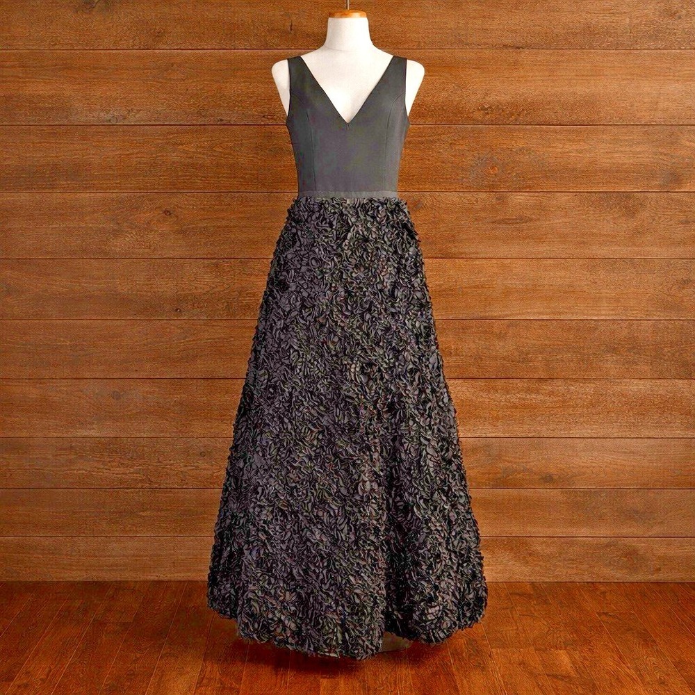 Nha Khanh Formal Dress 6 Black Textured A-Line Fairy Goth Avant Garde Unique USA